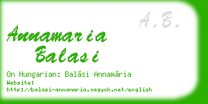 annamaria balasi business card