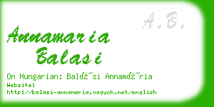 annamaria balasi business card